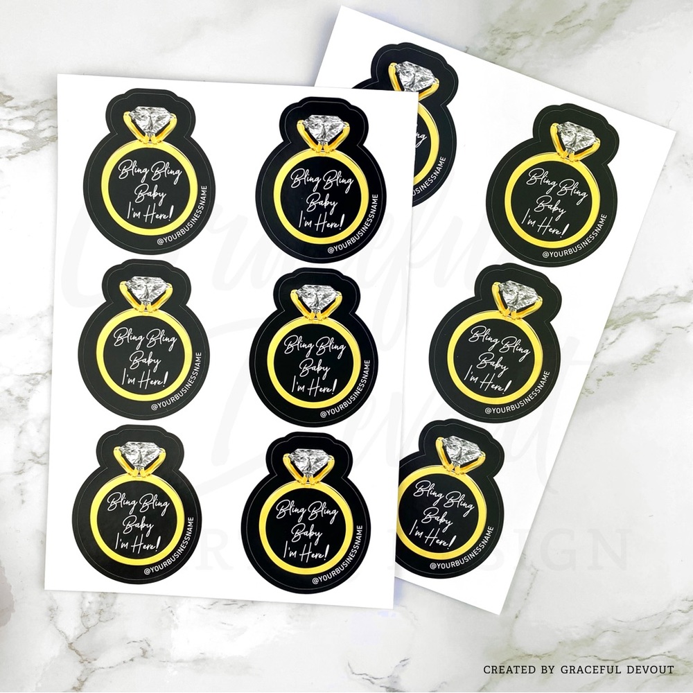 πBling Bling Baby Iβm Here! - 2" (inches) (96ct.) Stickers - Picture 3 of 6